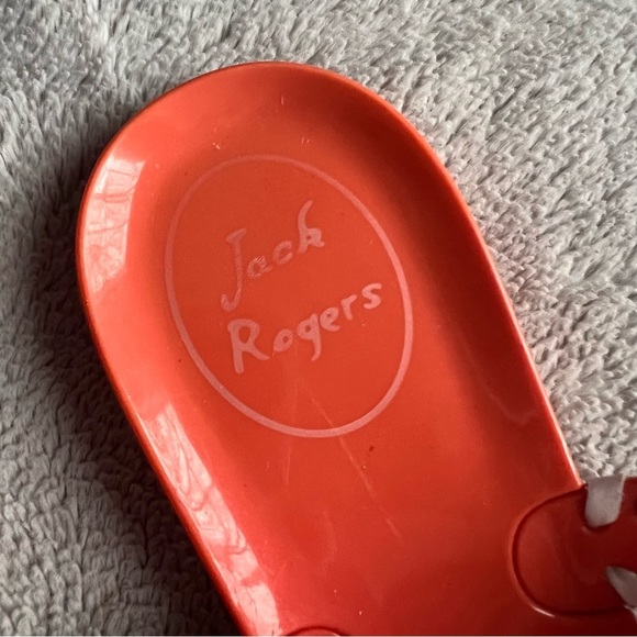 Jack Rogers Alana Jelly Slip-On Whipstitch Tassel Thong Flip Flop Sandals Coral - Picture 7 of 12